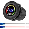 IZTOSS 12 V-24 V Universal LED Display Digital Voltmeter Measure Voltage 7-28 V with Low Voltage Alarm Car Motorcycle Auto Truck