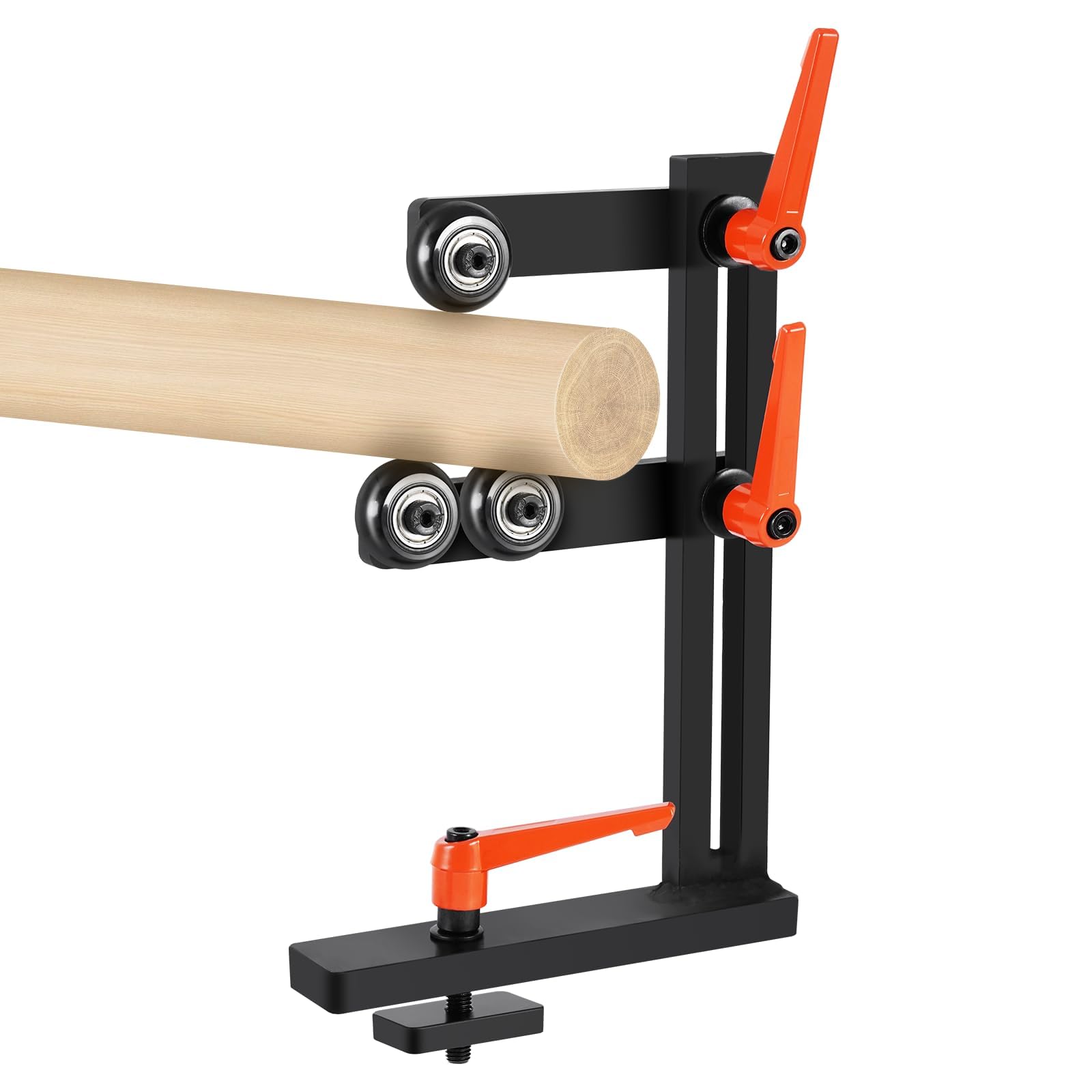 Photo 1 of YUCHENGTECH Wood Lathe Steady Rest Lathe Tools L Type Woodworking Cast Iron Steady Rest Woodworking Lathe Center Frame with Three Adjustable Wheels Within 12in Woodworking Lathes