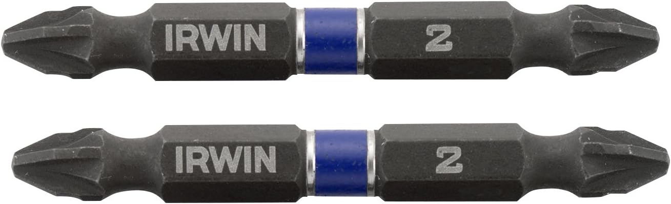 IRWIN1923408 Impact Double-Ended Screwdriver Bits 60 mm PZ2 (Pack of 2)