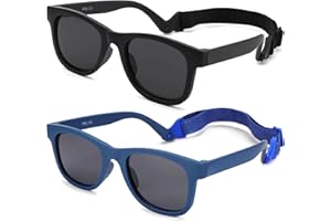 NULOOQ Flexible Polarized Baby Sunglasses with Strap Adjustable for Toddler & Newborn Infant 0-18 Months