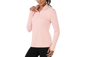 TACVASEN Women's Fleece Lined Pullovers 1/4 Zip Golf Shirts Mock Neck Long Sleeve Workout Tops Athletic Thermal Sweatshirts
