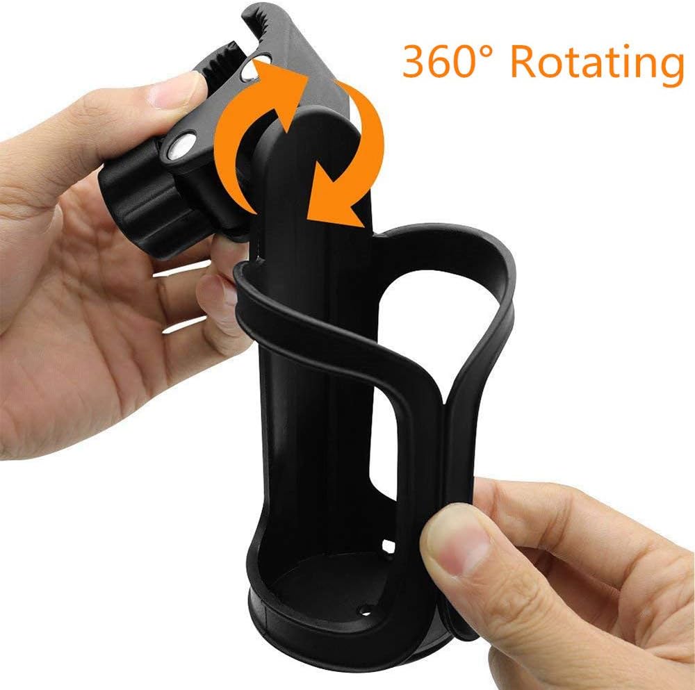 Upgrade Bike Cup Holder 2 Pack Baby Stroller Bottle Holders 360 Degrees Rotation Anti-slip Fast Dismounting Cup Drink Holder for Pushchair Bicycle Baby Stroller Wheelchair Motorcycle - Image 3