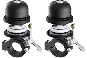 Bicycle Bell for Apple AirTag, Stouchi AirTag Bike Mount GPS Tracker Waterproof Classic Brass Holder Hides Air Tag Under Bike Bell Anti-Theft 2 Sizes for Choice