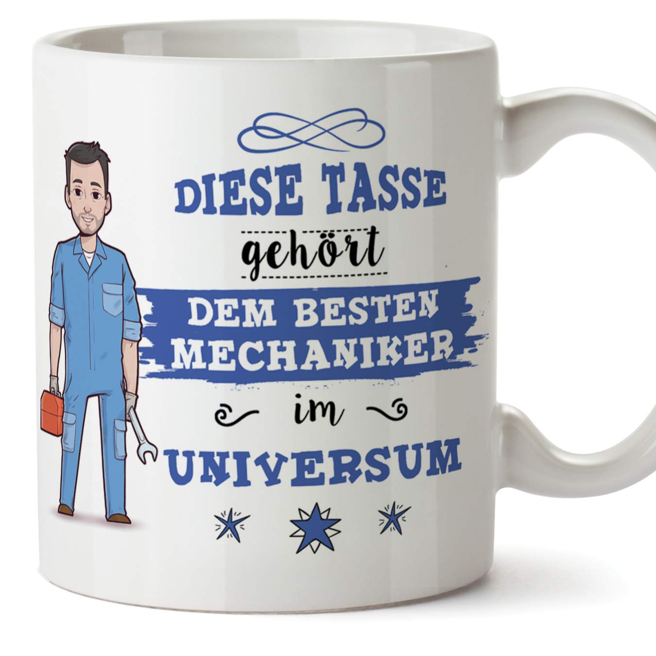 (Mug in German) Mechanic Mug/Mug Gift Beautiful and funny coffee mug - This mug belongs to the best mechanic in the universe - ceramic 350 ml