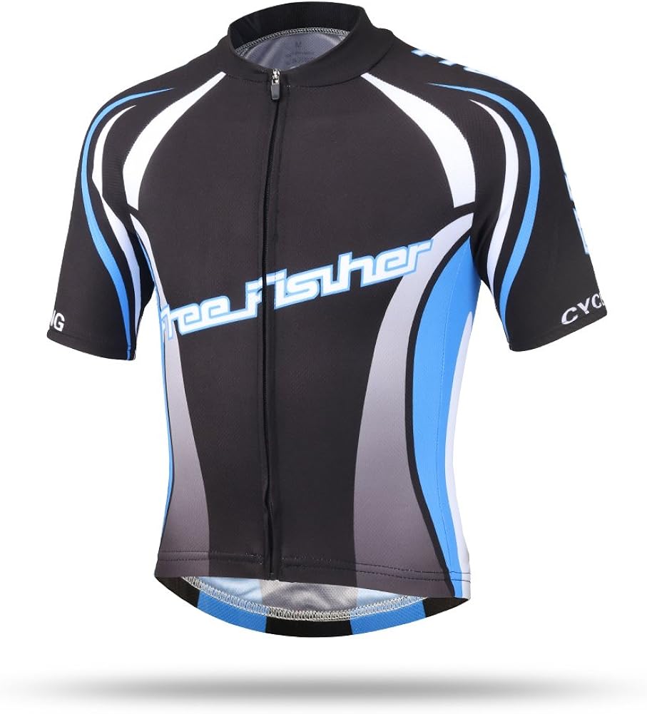 FREE FISHER Cycling Jersey Kids, Short Sleeve Cartoon Road Mountain Bike Jersey Set/Top/Short for Girls Boys Breathable : Clothing