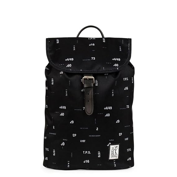 The Pack Society The Small Backpack Black Numbers Allover