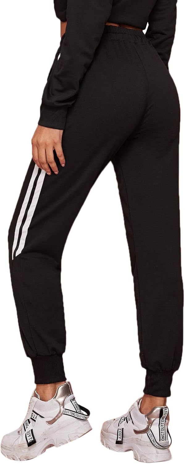 SweatyRocks Women's Drawstring Waist Athletic Sweatpants Jogger Pants with Pocket at  Women’s Clothing store