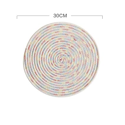 Posavasos ZhiGe Posavasos Algod&oacute;n Hecho a Mano Tejido Aislante Grueso Comida Alfombra Alfombra t&eacute; Mat Salvamantel