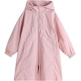 SEEFOR 2026 Premium Girls Raincoat, Hooded Lightweight Jacket with UV Protection, Long Zip-Up Windbreaker