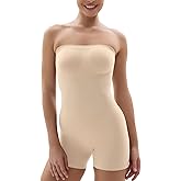 SHAPERX Strapless Shortie Bodysuit for Women Tummy Control Shapewear Seamless Body Shaper with Removable Straps