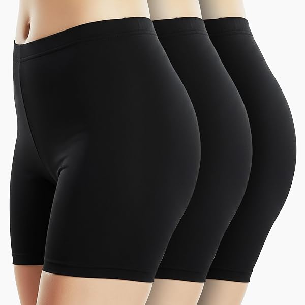Emprella 4-Pack Women's Seamless Bike Shorts - Slip Shorts To Wear Under Dresses, Breathable & Comfy - View #2