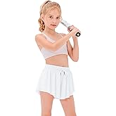 Stelle Girls Flowy Shorts with Pockets Athletic Running Skirt High Waist Butterfly 2 in 1 Sports Short 5-16 Years