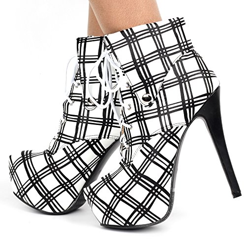 SHOW-STORY-Black-Geometric-Fold-Over-Lace-Up-Stiletto-Gothic-Ankle-BootieLF80832