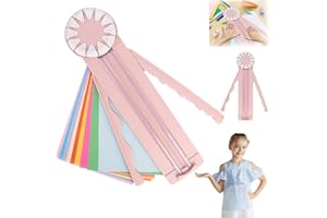 RANDJ Paper Craft Edge Cutter, 12 in 1 Paper Cutter, Rolling Paper Cutter with 12 Cutting Types, Multifunctional Paper Cutter Machine with Measurements for Scrapbooking (Pink)