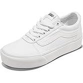 Vans Women's Ward Platform Sneaker, (Canvas) White, 10