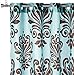 Carnation Home Fashions EZ-ON Beacon Hill Polyester Shower Curtain, Chocolate on Spa Blue 70 x 72