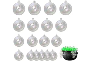RQPQBO 4 Sizes Iridescent Clear Plastic Ornaments for Crafts DIY Bubble Pot Halloween Cauldron Christmas Ball Decorations Tree Ornaments Birthday Wedding Decor (18)