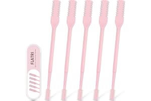 FLATRI 5PCS 2-in-1 Nasal Hair Cutter, 360° Rotating Nose Hair Trimmer Double Sided, Portable Nose Trimmer Manual for Women and Men(Pink)