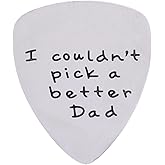 I Couldn't Pick a Better Dad Mens Stainless Steel Guitar Pick Gift for Daddy Papa Father