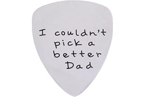 YEEQIN I Couldn't Pick a Better Dad Mens Stainless Steel Guitar Pick Gift for Daddy Papa Father