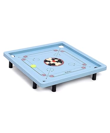 RATNAS Premium Plastic Champ Carrom with Stand Plastic for Indoor AS Well AS Outdoor Fun. Foldable Stand(Multicolour)