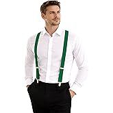 Dibi Suspenders for Men - Adjustable Y Back Mens Suspenders with 3 Heavy Duty Strong Clips