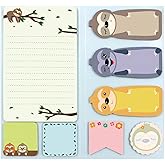 Fancy Land Sloth Sticky Notes Set Sticky Notepads 240 Sheets Book Notes for Sloth Lovers Kids Office School Friends Teacher Appreciation Gifts Lazy Day Small Gifts Valentines Day