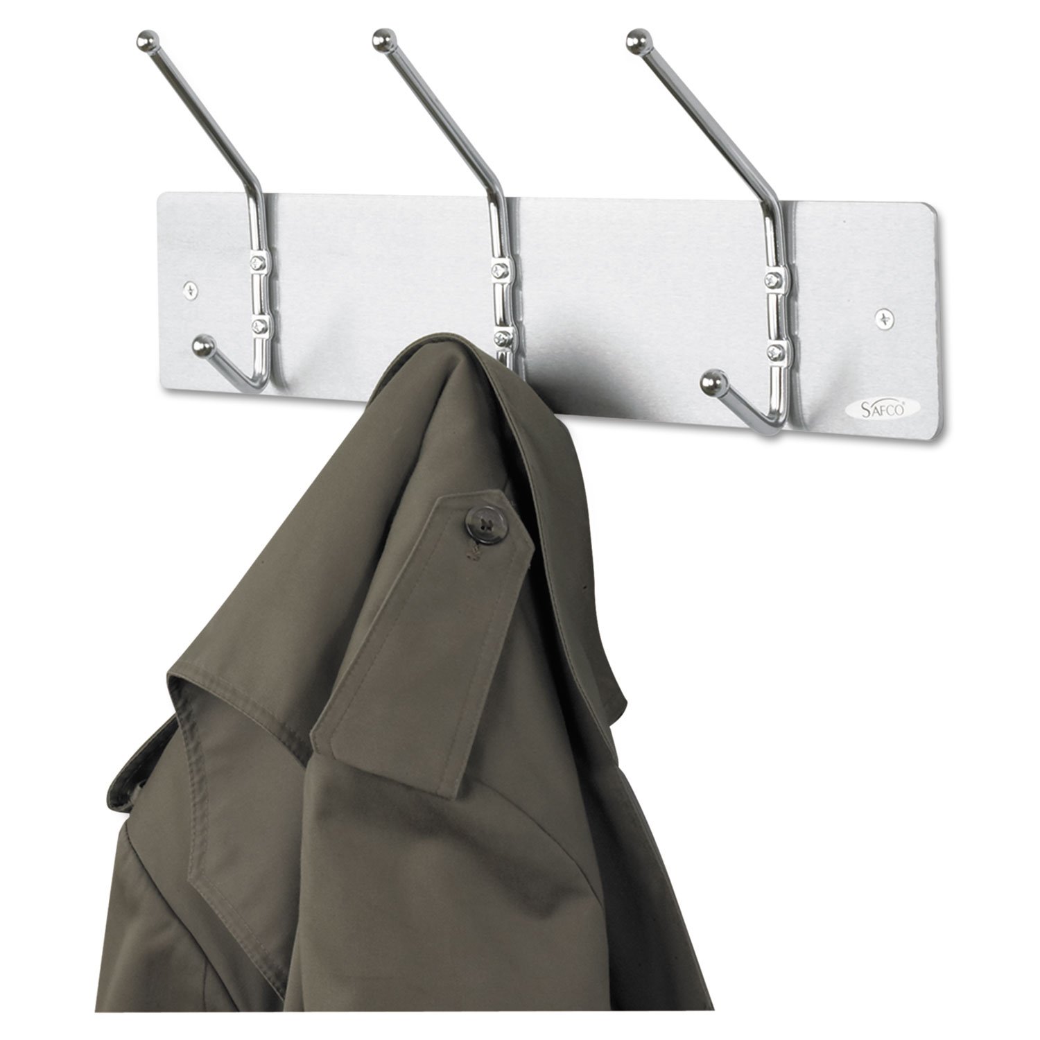 Safco Steel and Aluminium Coat Rack with 3 Hook - Silver