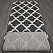 Cozy Shag Collection Charcoal Grey and Cream Moroccan Trellis Design Shag Rug (2'7