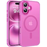 BENTOBEN Compatible with iPhone 16 Plus Case for Magnetic iPhone 16 Plus Phone Case [Compatible with Magsafe] Slim Translucent Matte Shockproof Bumper Drop Protection Girl Women Boy Cover, New Pink