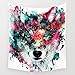 Shukqueen Tapestry Multicolor Wolf Staring at the Front Printing Wall Tapestry for Bedroom Hanging Tapestries Wall Decorations for Living Room Dorm - 51x59 inch,130x150cm