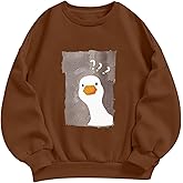 Zoemghc Cute Duck Sweatshirts for Women Silly Goose Graphic Funny Kawaii Sweatshirt Teen Girls Hoodie Pullover Tops