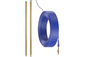 HEVIDUBANA 24" Copper Alloy Ground Rod,Portable Plug Grounding Rod Kit with 50ft Copper Wire & Alligator Clip for Electric Fences, Grounding Mats,Generator Antennas,Satellite Dishes