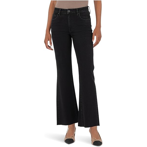 (取寄) カット フロム ザ クロス レディース ケルシー ハイ ライズ ファブ AB アンクル フレア ウィズ ロー ヘム KUT from the Kloth women Kelsey High Rise Fab Ab Ankle Flare With Raw Hem Ocean KUT from the Kloth Kelsey High-Rise Fab Ab Ankle Flare Wide Hem in