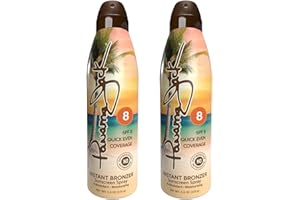 Panama Jack Instant Bronzer Sunscreen - SPF 8, Antioxidant, Moisturizing, PABA, Paraben, Gluten & Cruelty Free, Water Resistant (80 Minutes), 5.5 OZ (Pack of 2)