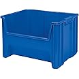 Akro-Mils 13017 Stak-N-Store Heavy Duty Stackable Open Front Plastic Storage Container Bin, (15-Inch x 20-Inch x 12-1/2-Inch), Blue, (3-Pack)