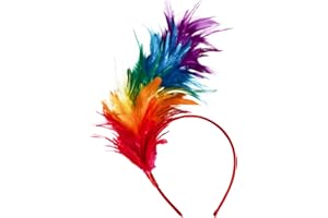 HIWIND Fascinators Hairband Christmas Headband Feather Headwear Tea Party Cocktail Wedding Headpiece Mardi Gras Women