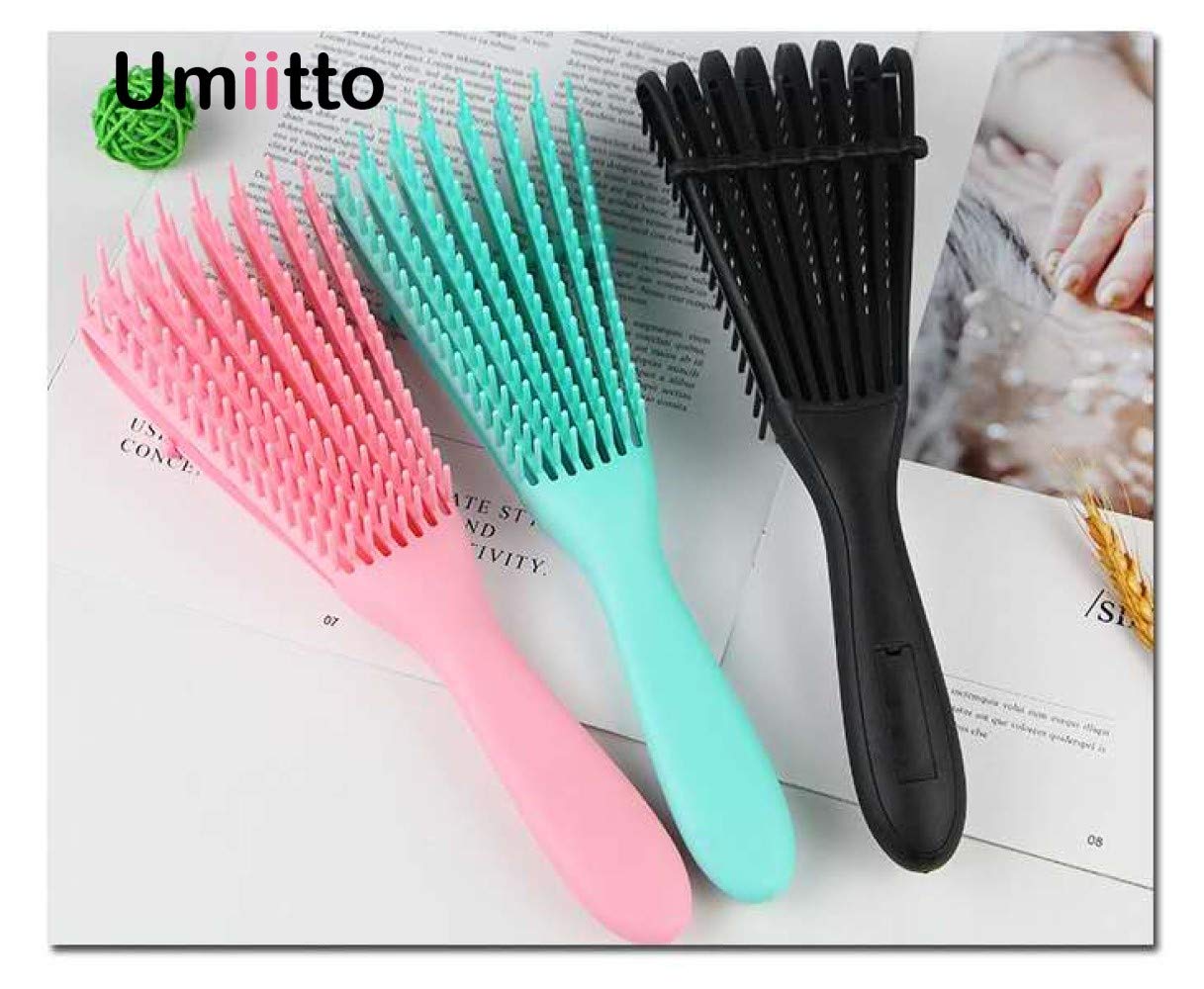 Ez Detangling Brush for Curly Hair Knots Detangler Hair Textured 3a to 4c Kinky Wavy Wet Thick Long Dry Black Natural Hair, Easy to Clean 2 Pack : Beauty