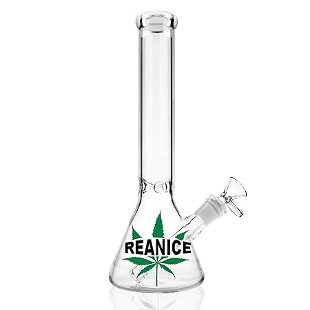 REANICE Glasbong Wasser Räuchern Bong 14.4mm Hoch 27cm Percolator Wasserpfeife Chillum Bubblers