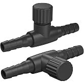 Pawfly Aquarium Air Control Valves for 3/16" ID Airline Tubing Single Way Plastic Air Flow Controllers Regulators Adjustable Black Hose Connectors Air Pump Accessories for Fish Tanks, 10 Pack