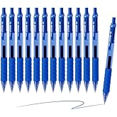 AIHAO Gel Pens Blue Ink, 0.7mm Medium Point, Smooth Writing Retractable Pens, Quick Dry Gel Ink with Comfort Grip, No Smear, 12 Pack for Office, School, Home