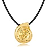 INNERDIVA Gold Seashell Pendent Necklace Bohemian Necklaces Summer Beach Necklaces for Women