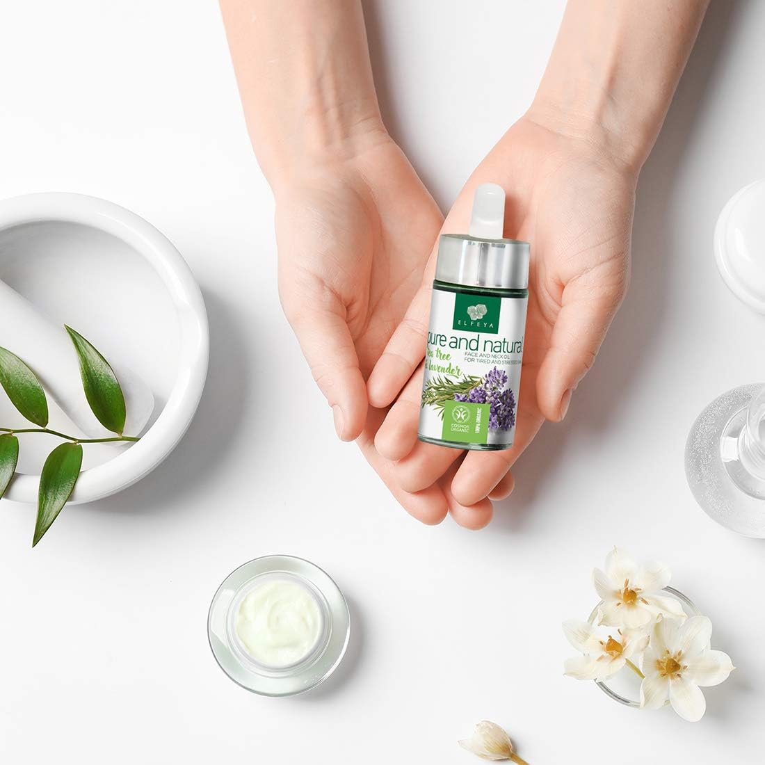 Elfeya Cosmetics Pure and Natural Acne-Prone Skin Serum. 100% Organic Serum Preventing Skin Pore Clogging and Eliminating Bacteria. for Damaged Blackhead-Prone and Greasy Skin - Image 5