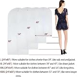 HomeClean Garment Covers 12 Pack 24x60in Transparent Dustproof Zipper Bags view 2