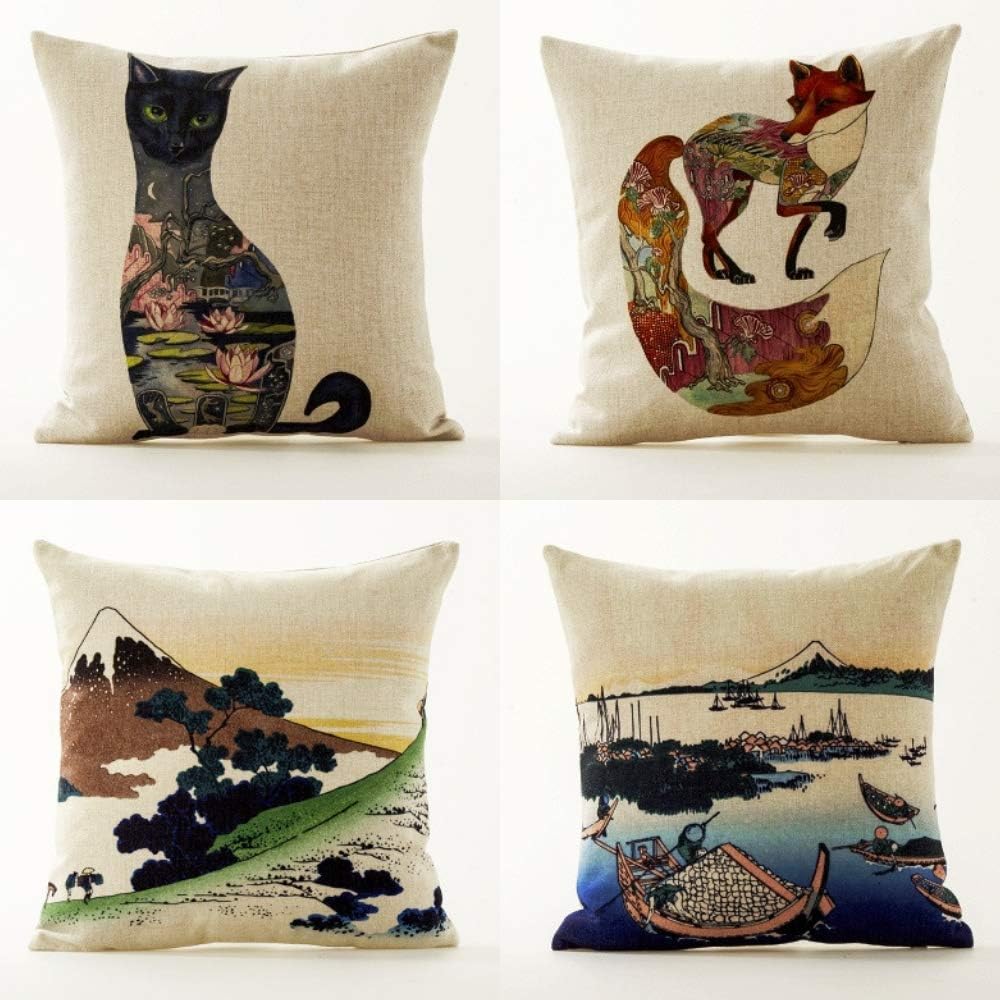 AAYU Cushion Covers Set of 4, 45cm x 45cm Decorative Throw Pillow Covers for Sofa Couch Bedroom Car