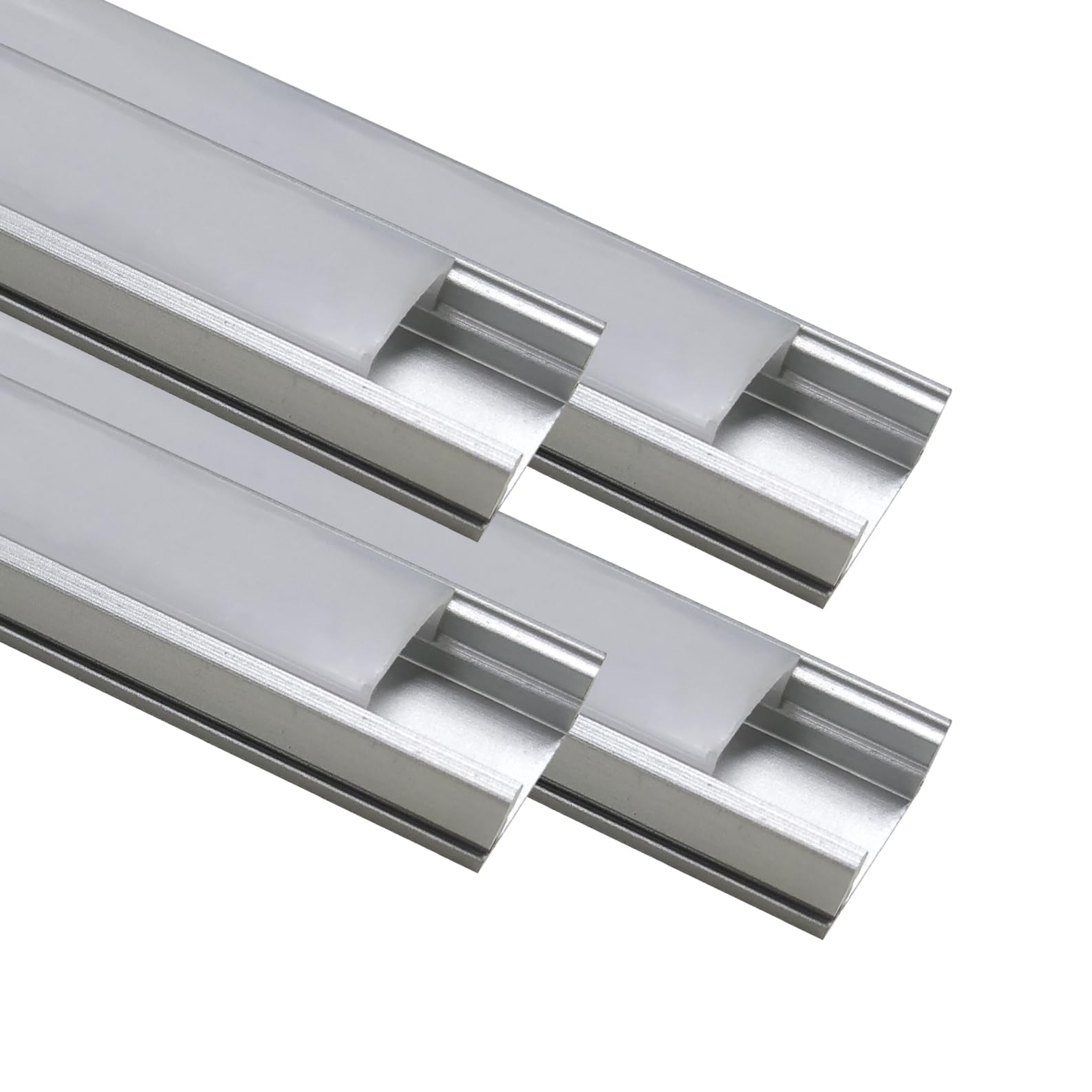 LED Atomant Kit 4 x Aluminium Profile for LED Strip Translucent Cover Includes End Caps and Fixing Tabs, 0 W, 1 m, 4