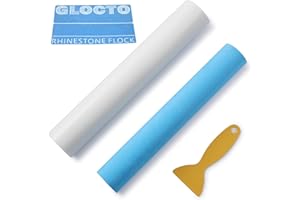 GLOCTO Magic Flock 12" x1Yard and Hotfix Tape 2yards for Rhinestone Template Stencil Rhinestone Flock for Hotfix Rhinestones for Any Cutting Machines