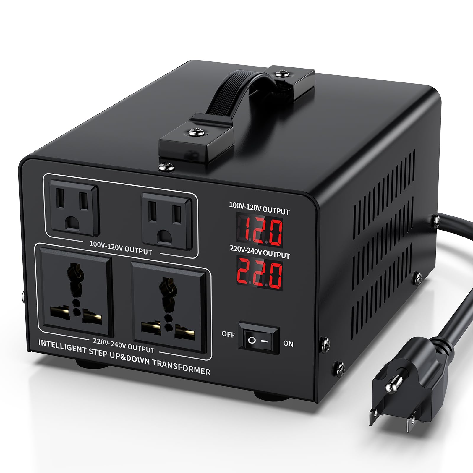 Photo 1 of 1000W Voltage Converter Transformer Step Up 110V/120V to220V/240V or Step Down 220V to 110V AC Power Converte, Circuit Breaker Protection, 2 US sockets, 2 Universal sockets, LCD Display