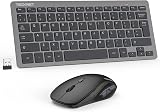 TECKNET Mini Wireless Keyboard and Mouse Set 2.4G Nano Receiver Grey