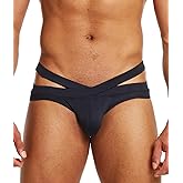 MIZOK Mens Sexy Solid Swim Briefs Crossover Waistband Bikini Swimwear Hot Body Swimsuit